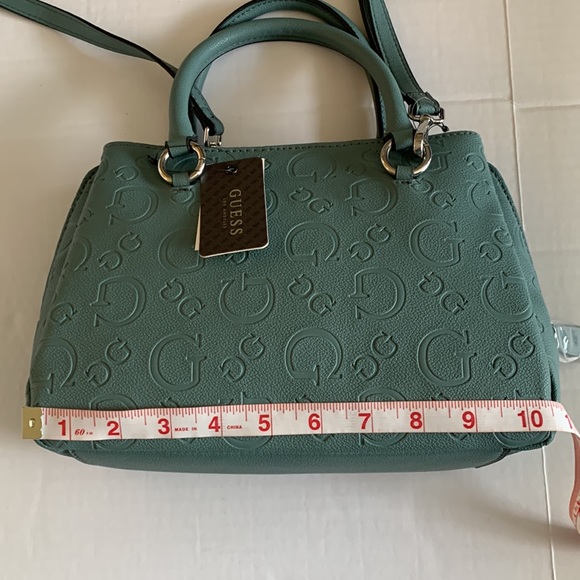 GUESS. Los Angeles. NWT. Signature, Teal, Steel Handbag. - Picture 8 of 10